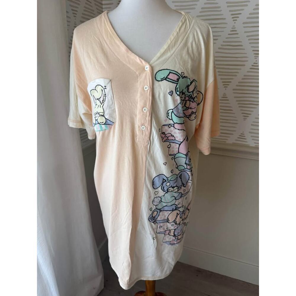 DoReMi Vintage 90s Women’s Medium Cartoon Bunny Nightgown Pajamas